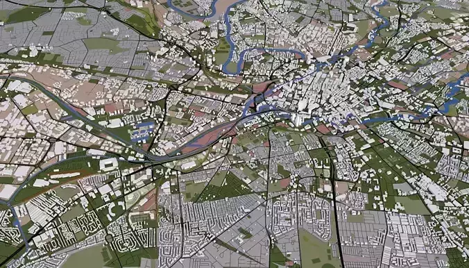 Manchester City UK Low-poly 3D model