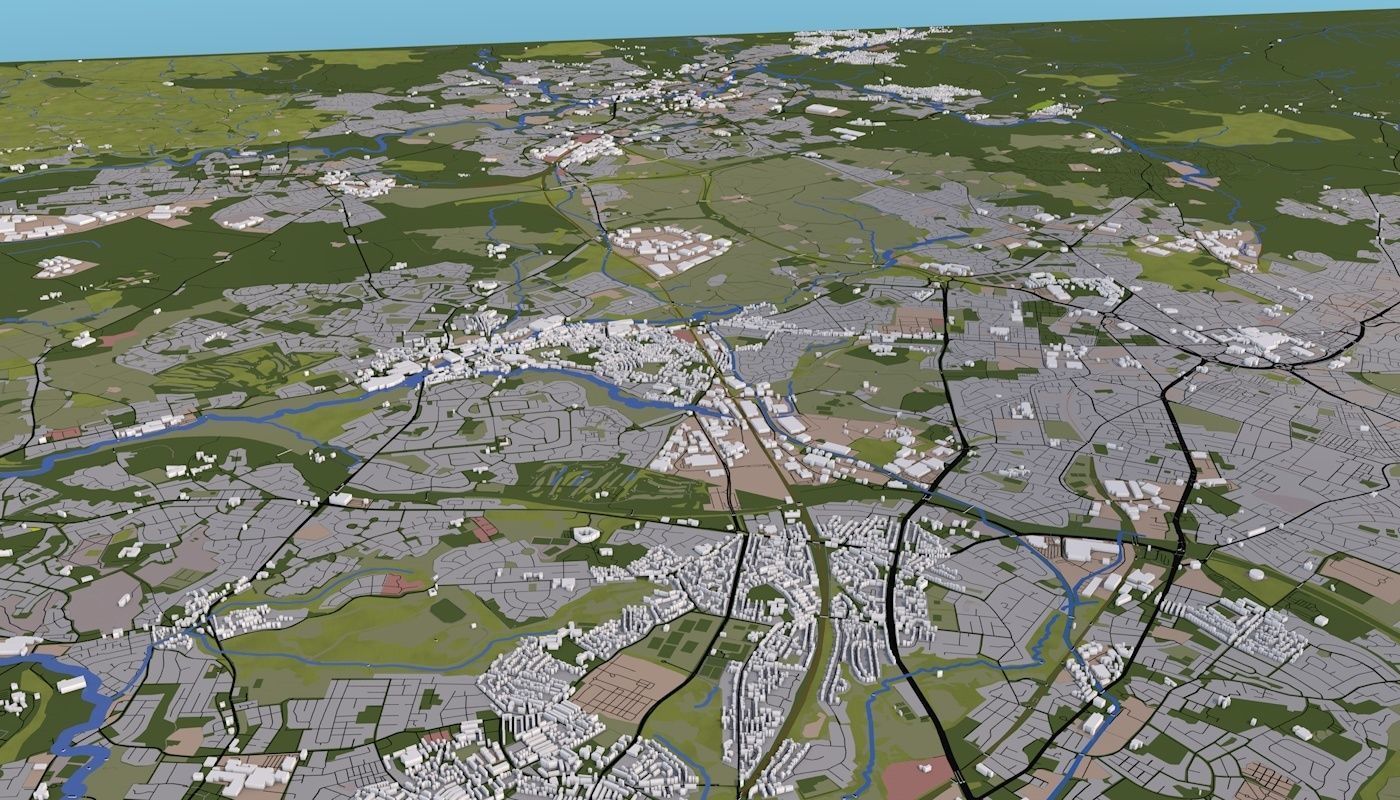 Manchester City UK Low-poly 3D model_24