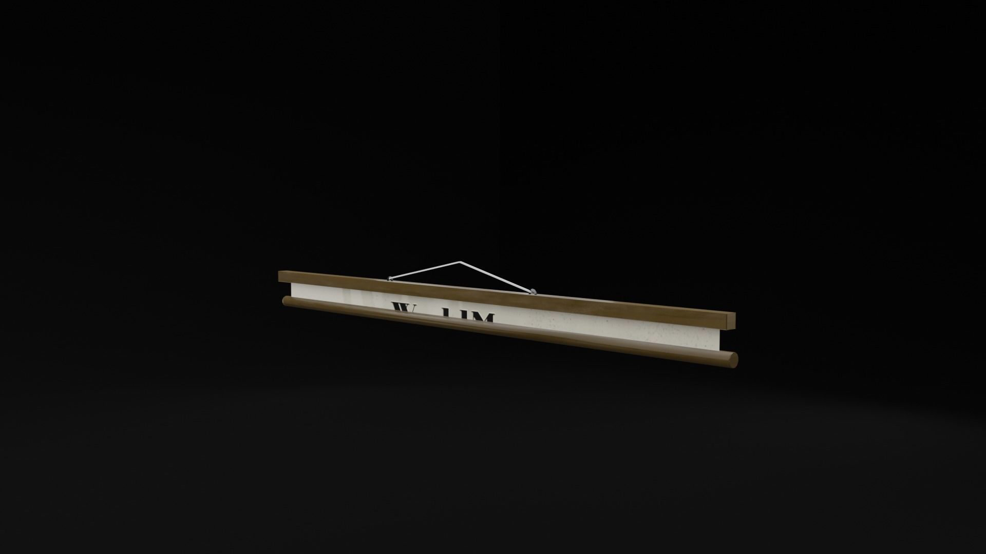 School Blackboard Set Low-poly 3D model_6