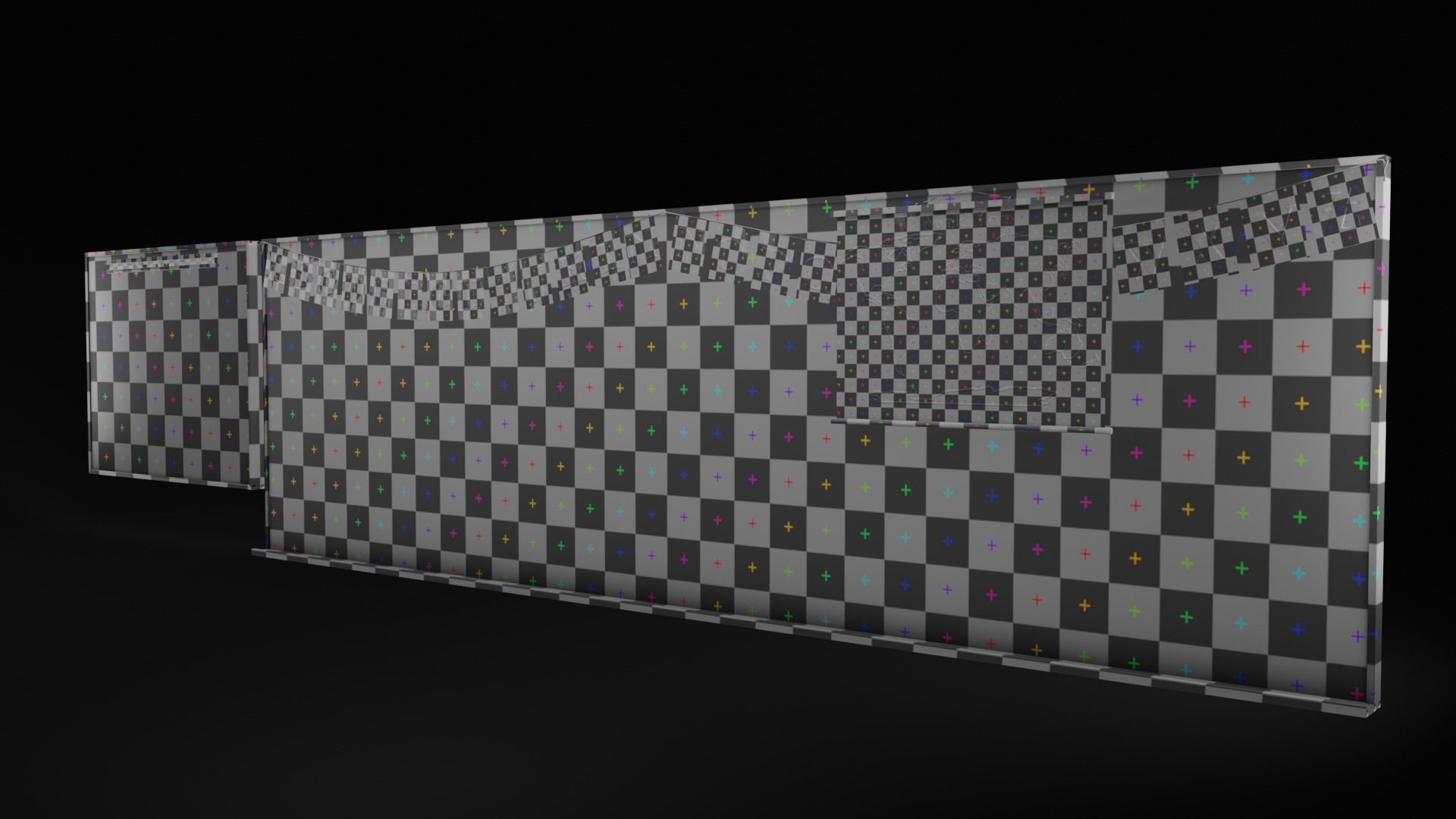 School Blackboard Set Low-poly 3D model_3