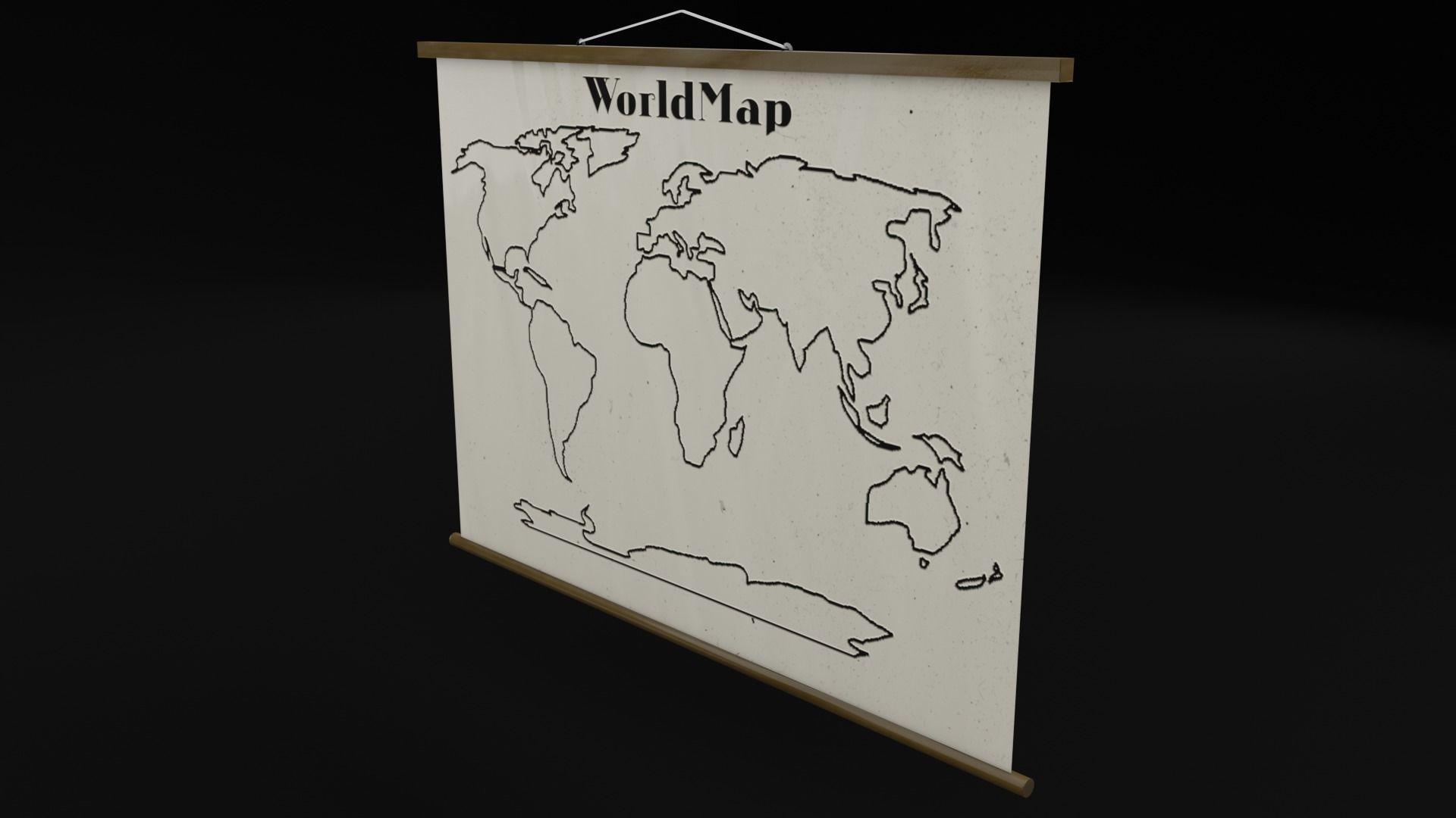 School Blackboard Set Low-poly 3D model_7