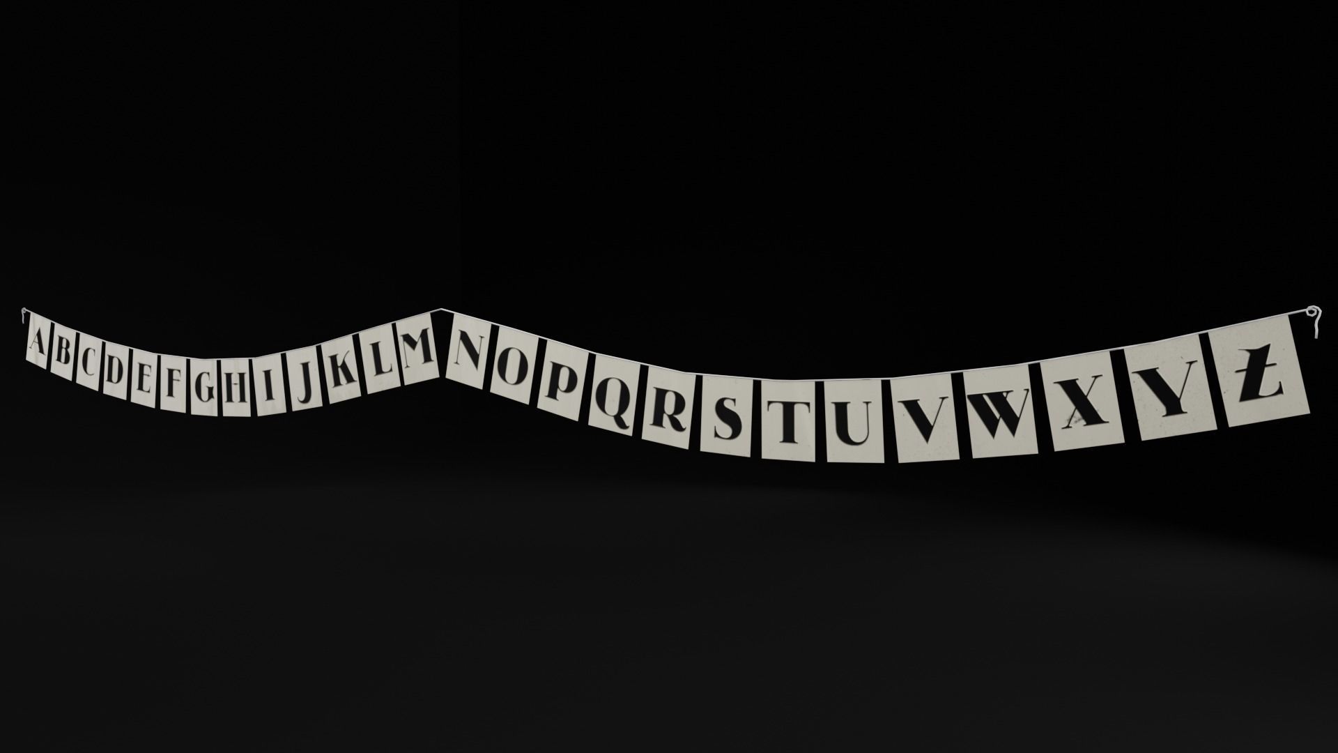 School Blackboard Set Low-poly 3D model_8