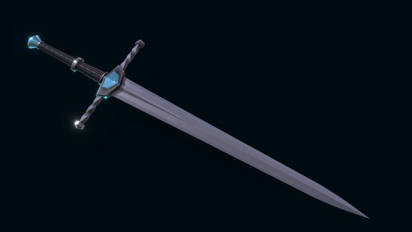 Free Lowpoly Sword PBR Free low-poly 3D model_1