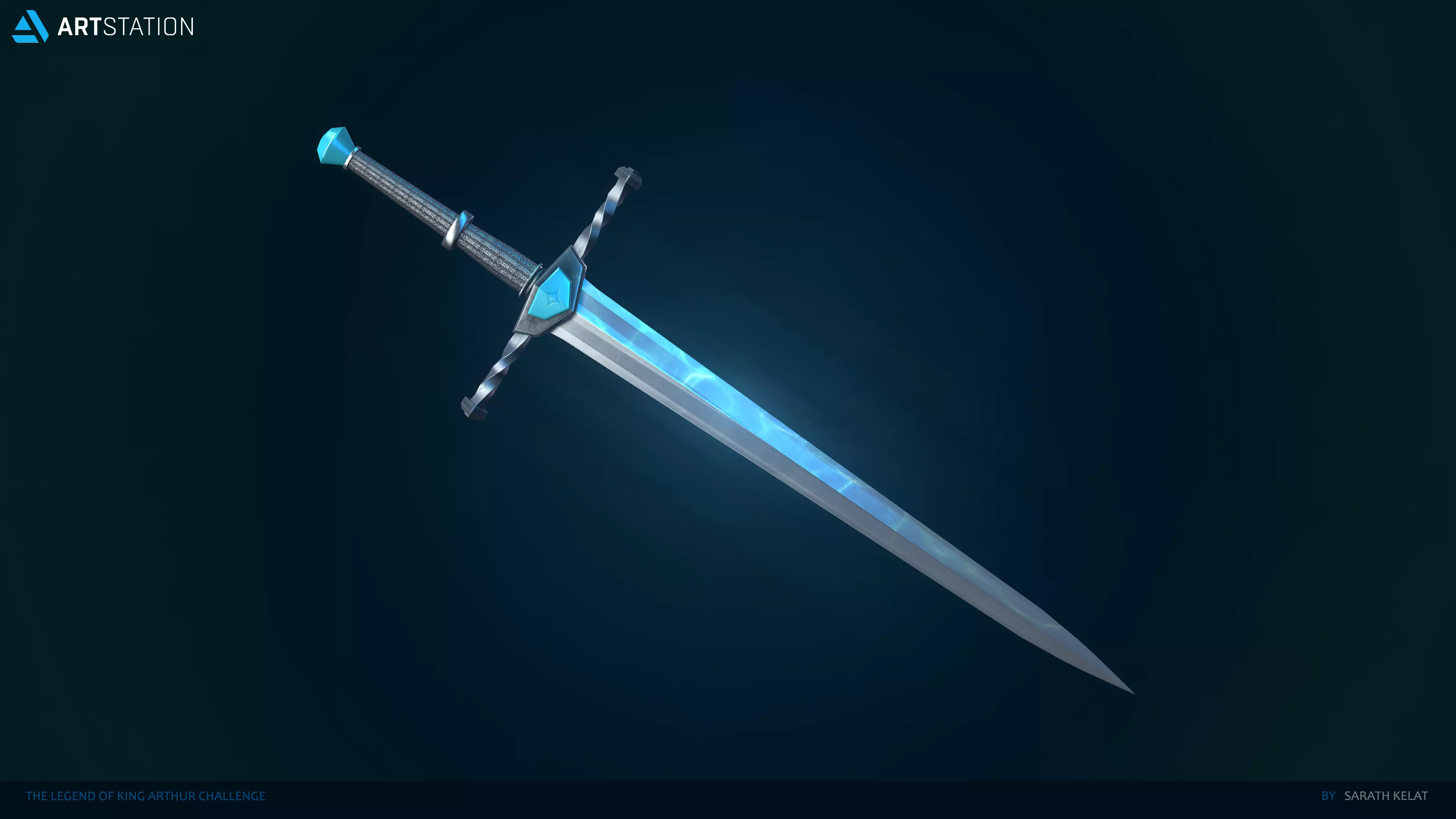 Free Lowpoly Sword PBR Free low-poly 3D model_0