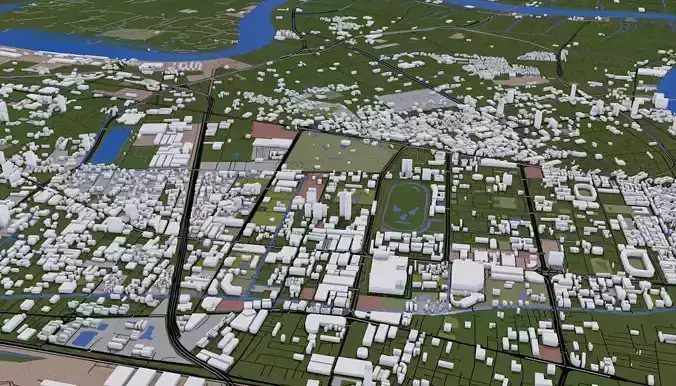 Bangkok City Low-poly 3D model
