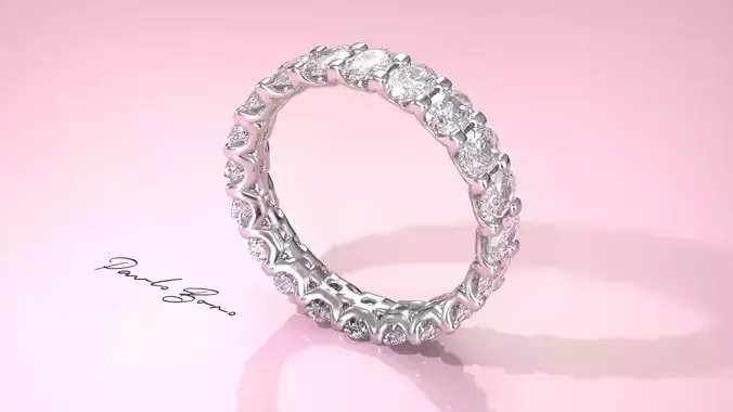 Ring with oval diamonds 