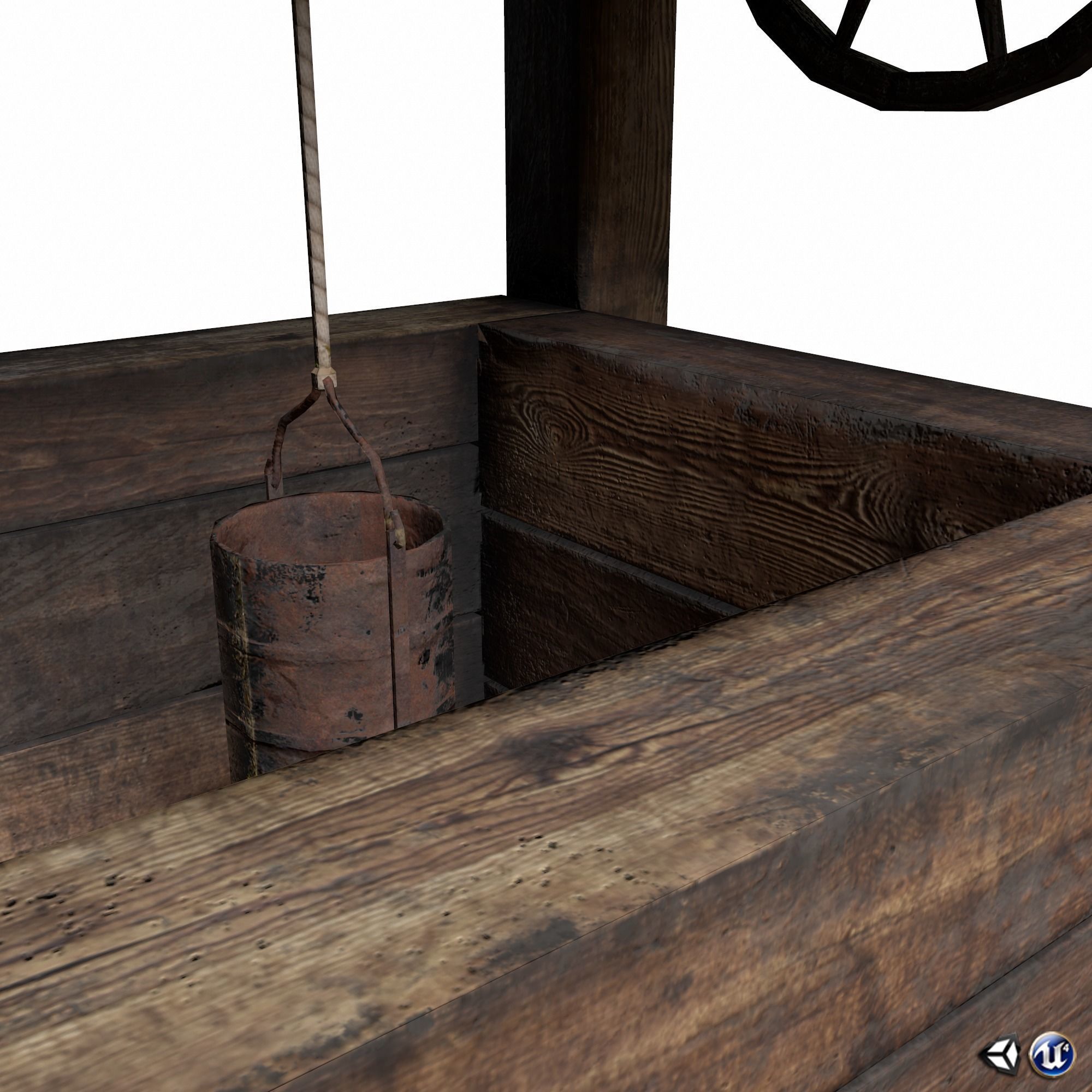 Well - Slav Architecture Low-poly 3D model_7