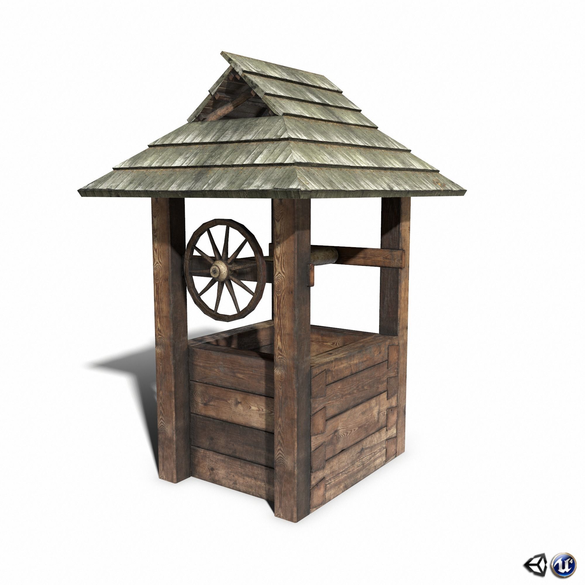 Well - Slav Architecture Low-poly 3D model_2