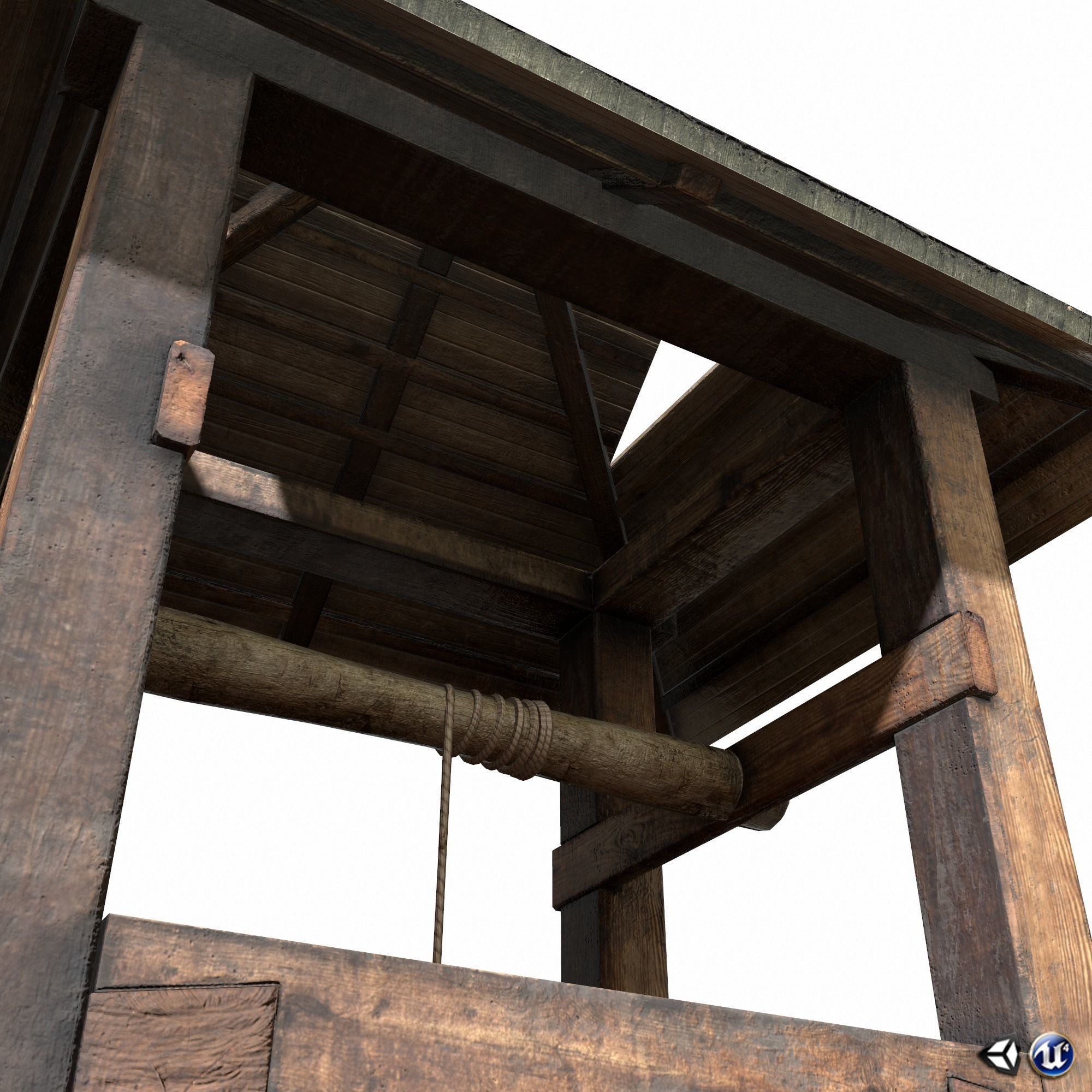 Well - Slav Architecture Low-poly 3D model_10