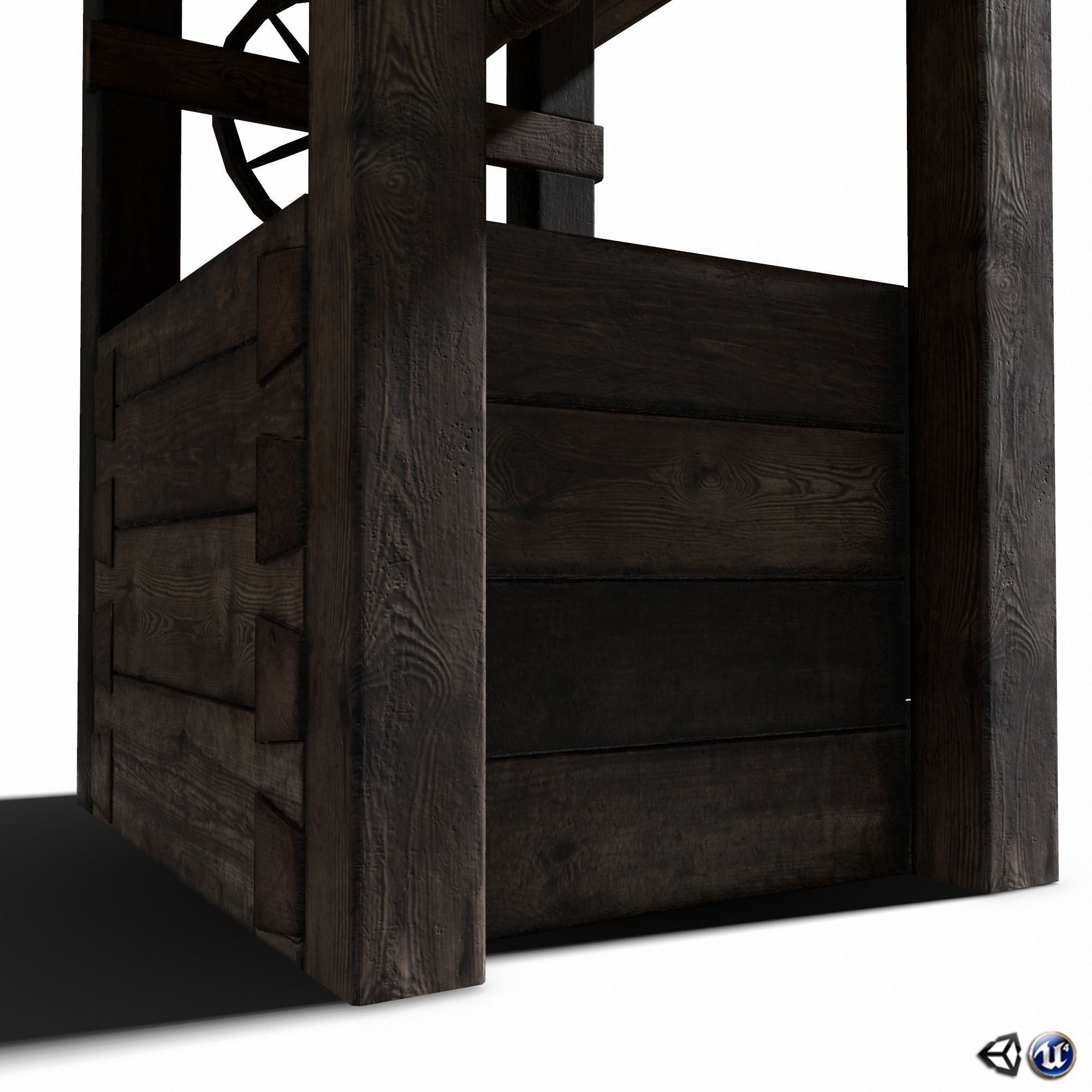 Well - Slav Architecture Low-poly 3D model_8