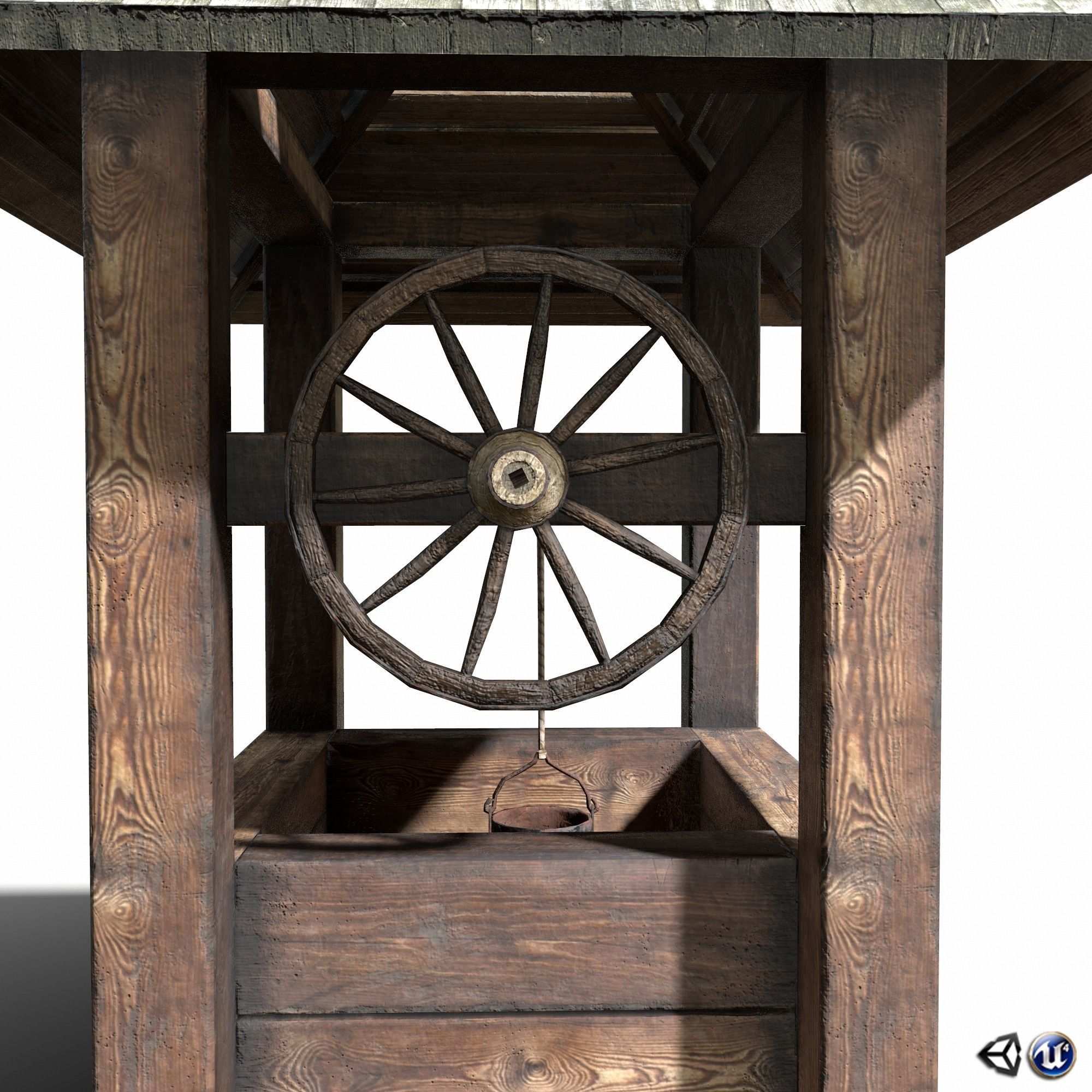 Well - Slav Architecture Low-poly 3D model_11