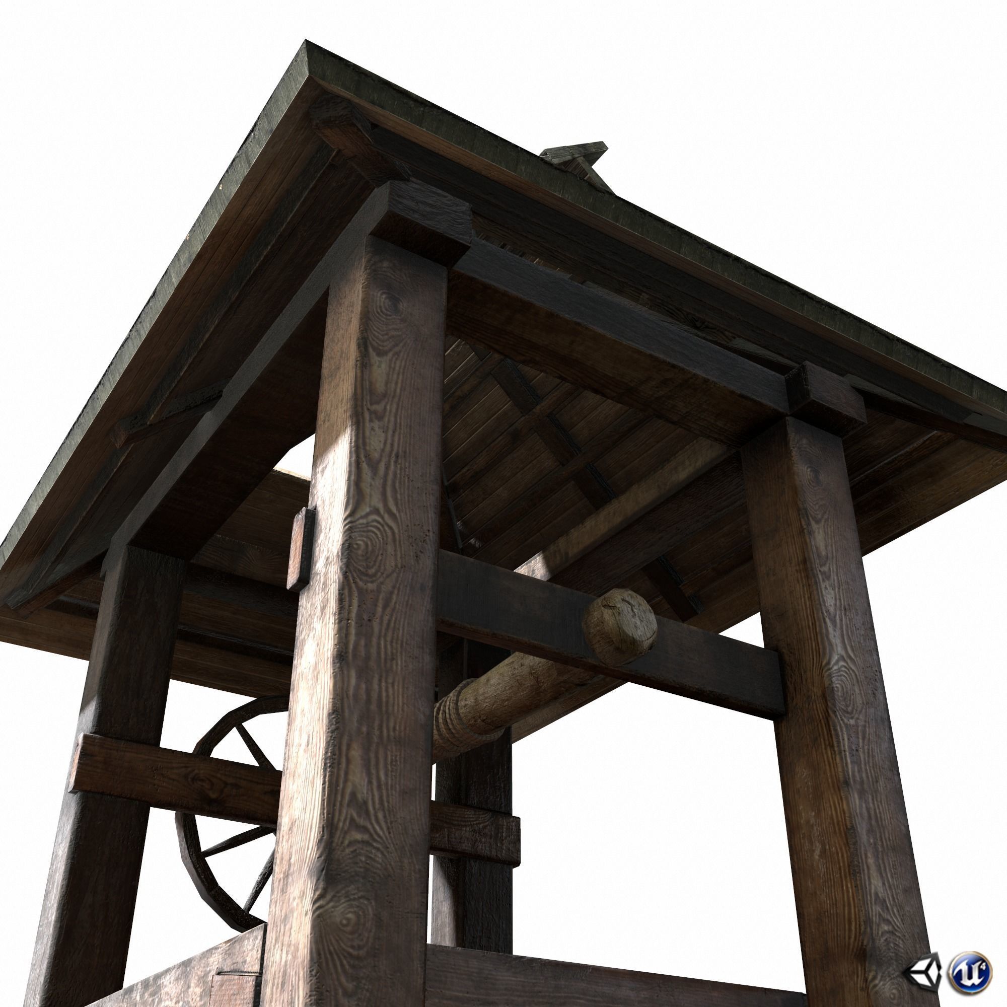 Well - Slav Architecture Low-poly 3D model_9