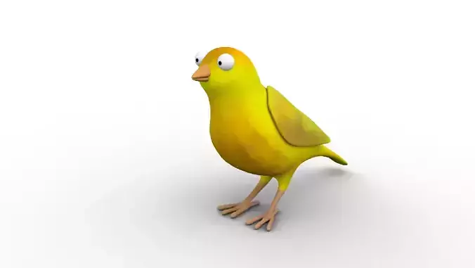 Cartoon Bird - Rigged Low-poly 3D model