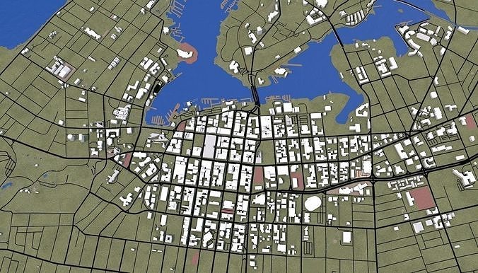Victoria City of Canada Low-poly 3D model