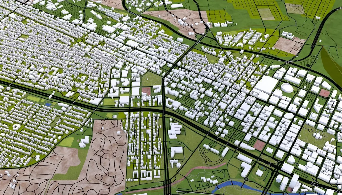 Richmond City USA Low-poly 3D model_0