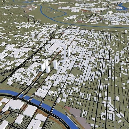 Philadelphia City USA Low-poly 3D model