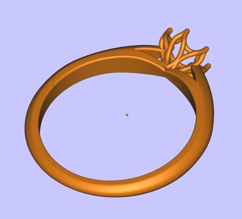 Fashionable  single stone ring  Free 3D print model_4