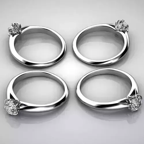 Fashionable  single stone ring  Free 3D print model