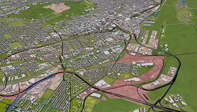 Montreal City of Canada Low-poly 3D model