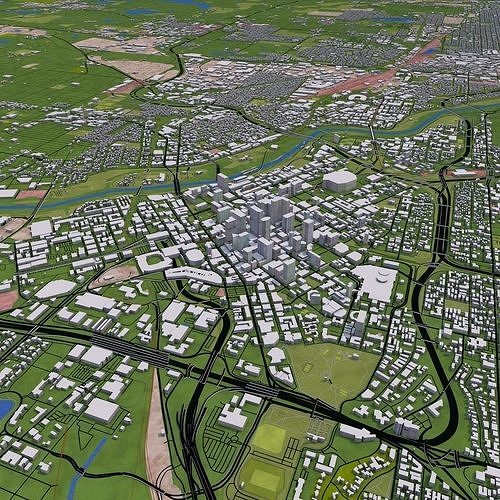 Minneapolis City Low-poly 3D model