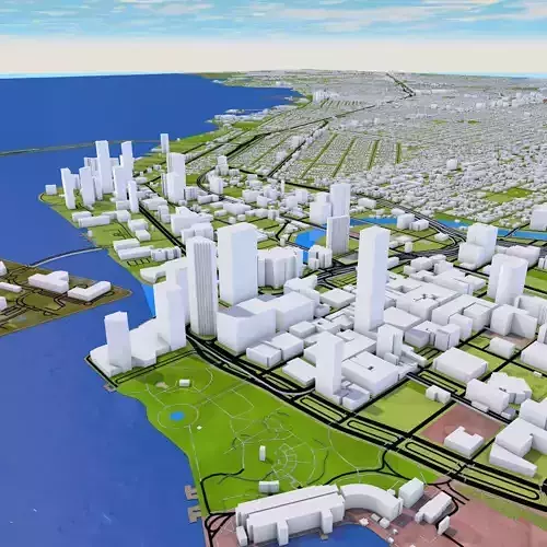 Miami City of Florida Low-poly 3D model