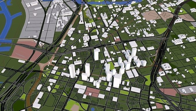 Dallas City USA Low-poly 3D model
