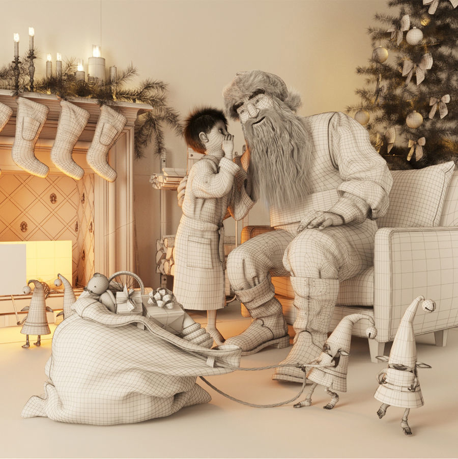 Christmas Scene 3D model_1