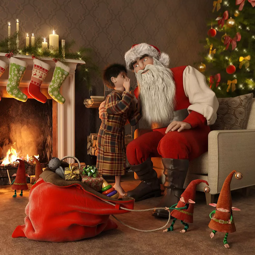 Christmas Scene 3D model_0