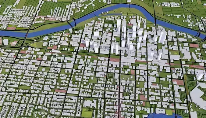 Calgary Canada Low-poly 3D model