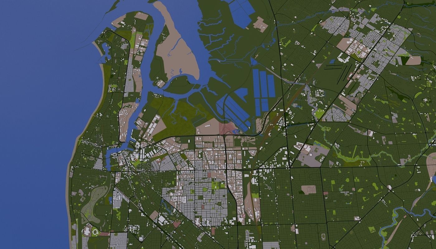 Adelaide City Australia Low-poly 3D model_1
