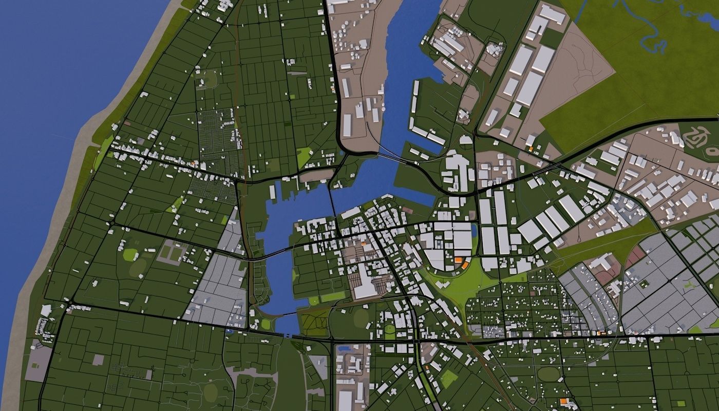 Adelaide City Australia Low-poly 3D model_3