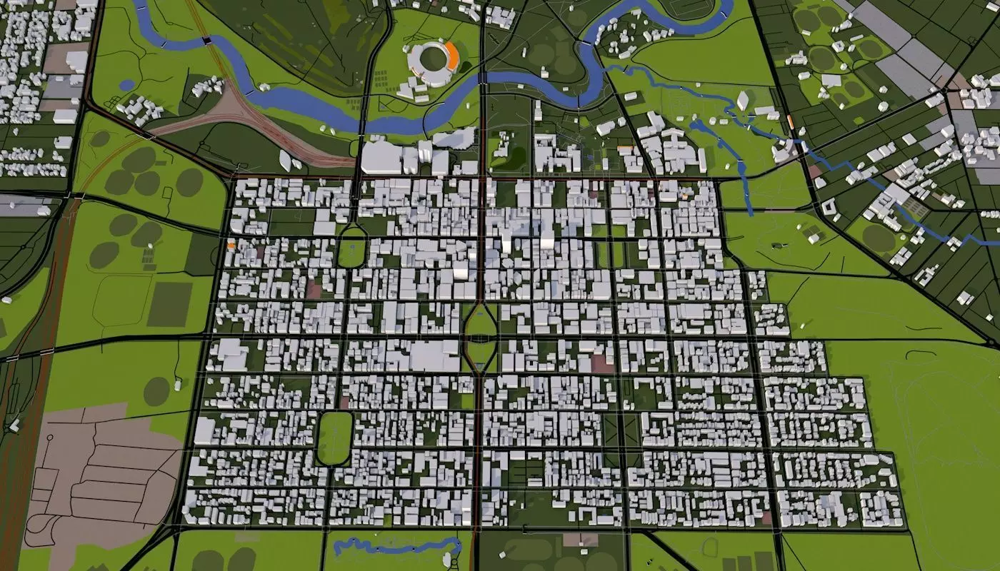 Adelaide City Australia Low-poly 3D model_0