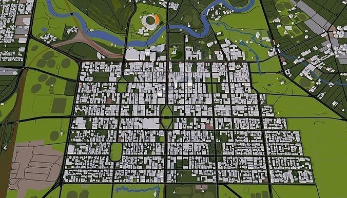 Adelaide City Australia Low-poly 3D model