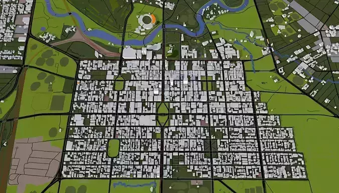 Adelaide City Australia Low-poly 3D model