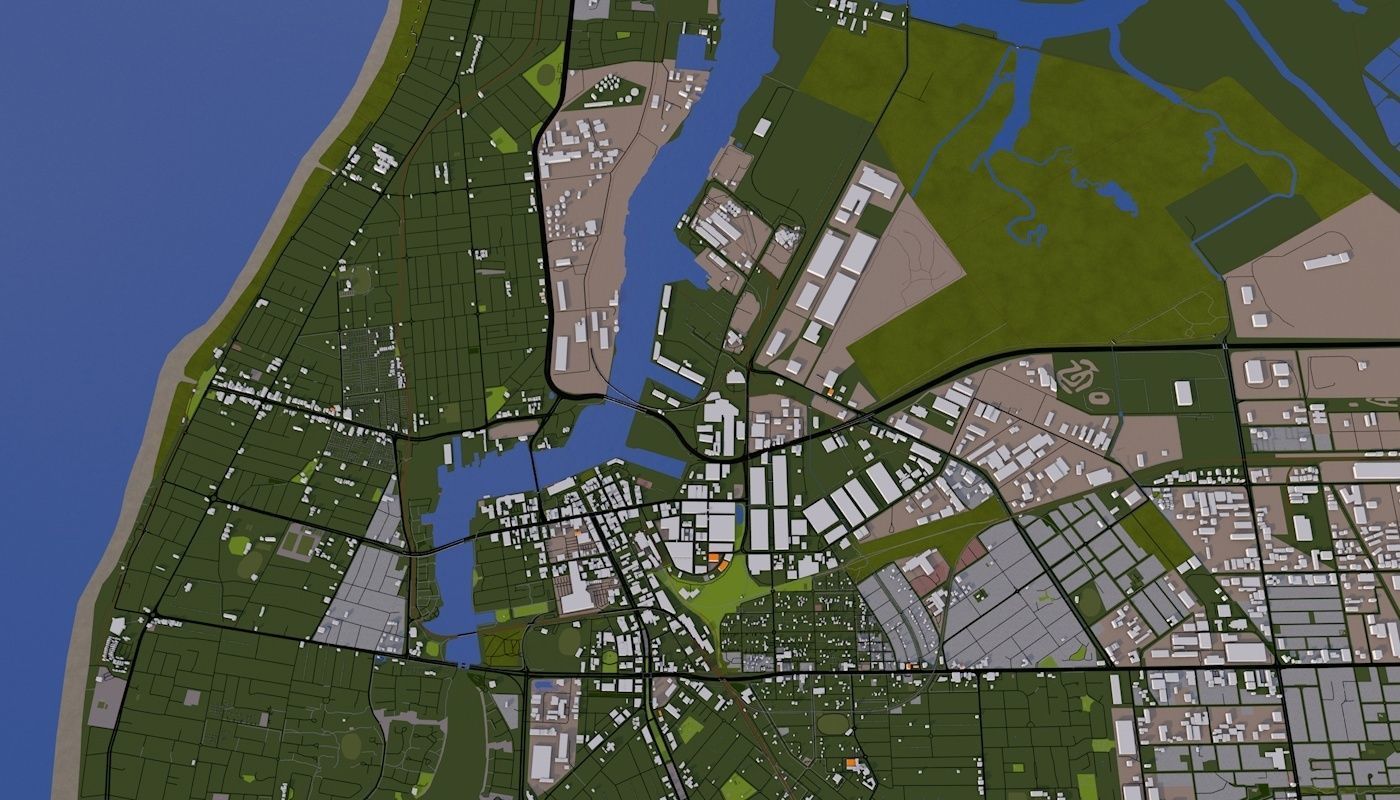 Adelaide City Australia Low-poly 3D model_13