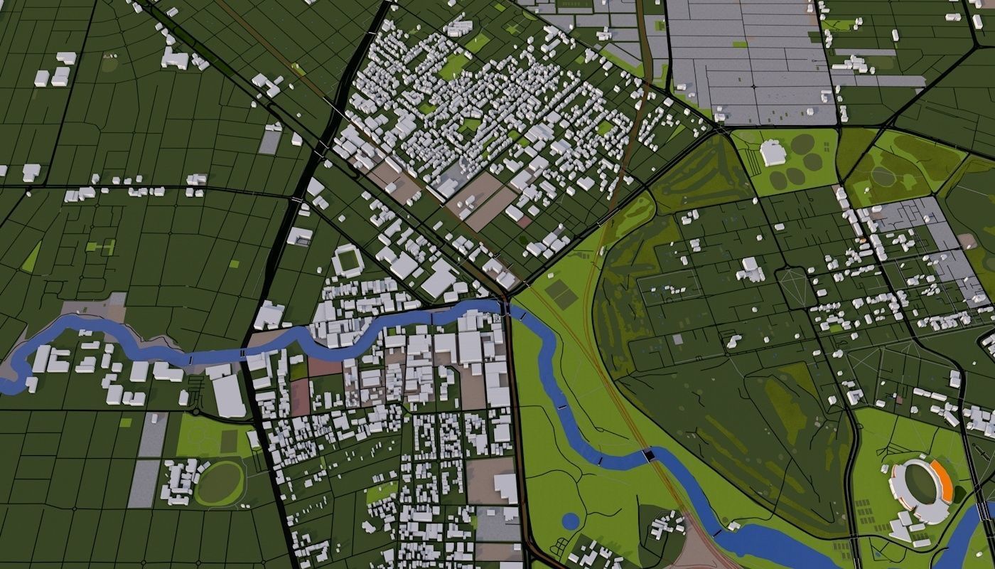 Adelaide City Australia Low-poly 3D model_6