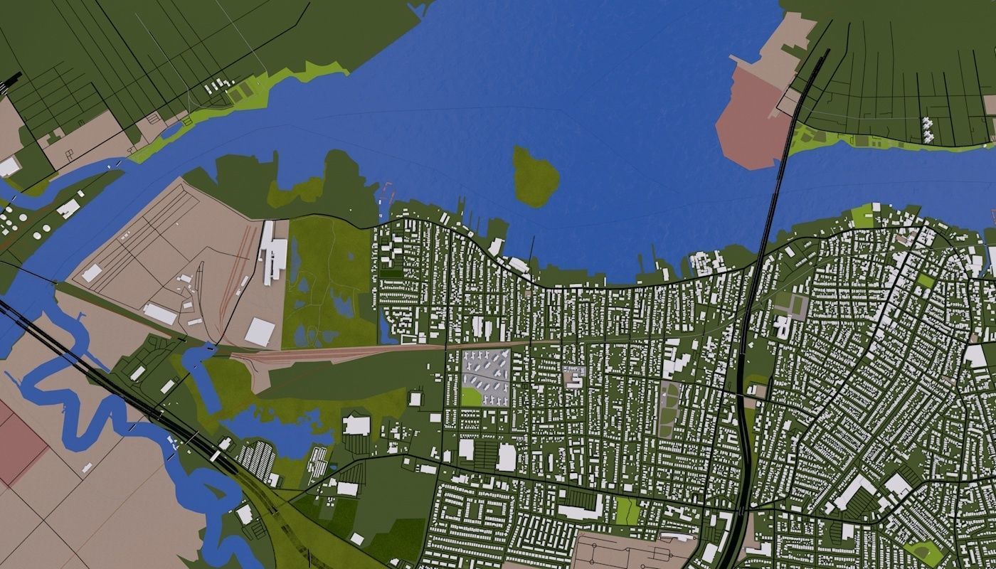 Staten Island NY USA Low-poly 3D model_6