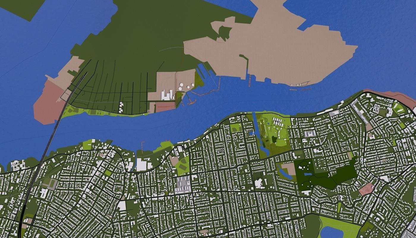 Staten Island NY USA Low-poly 3D model_7