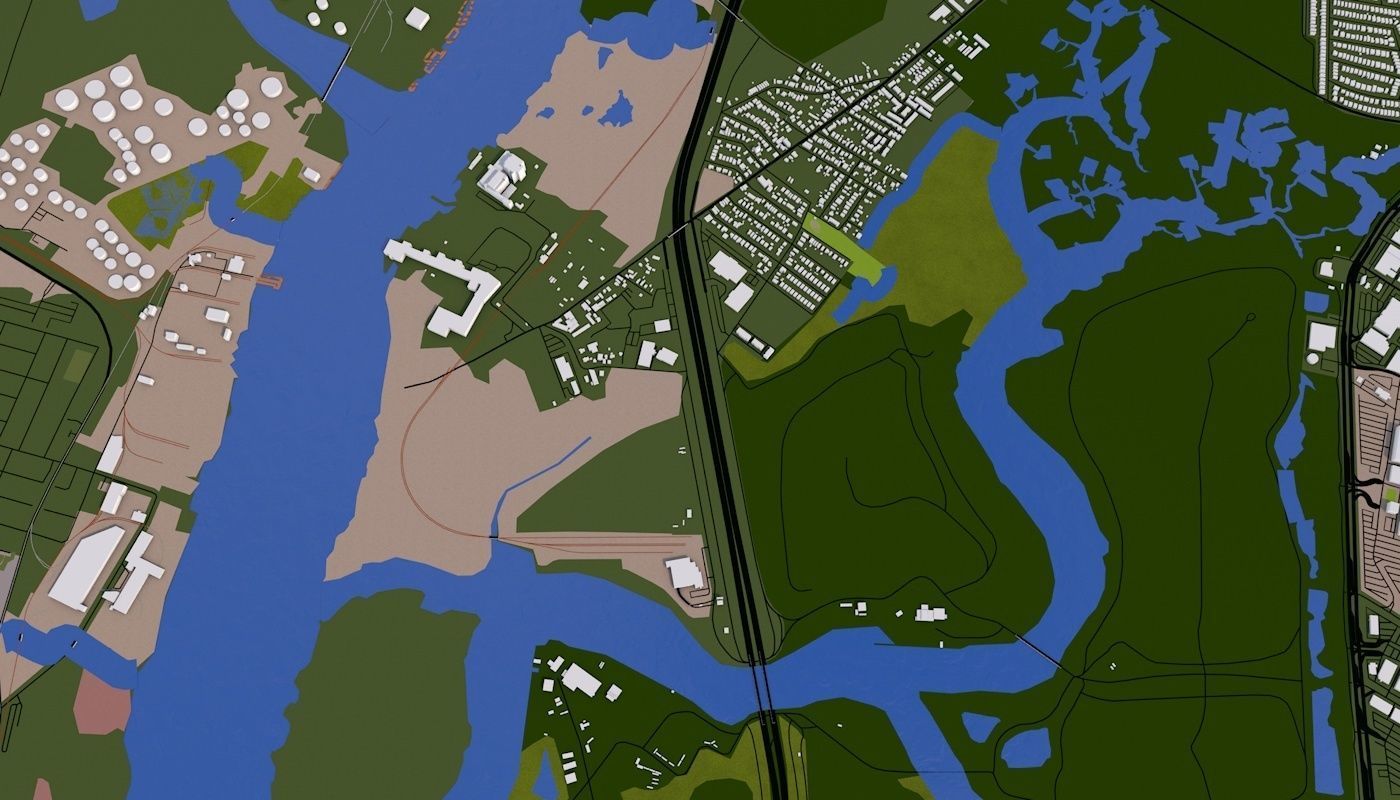 Staten Island NY USA Low-poly 3D model_13