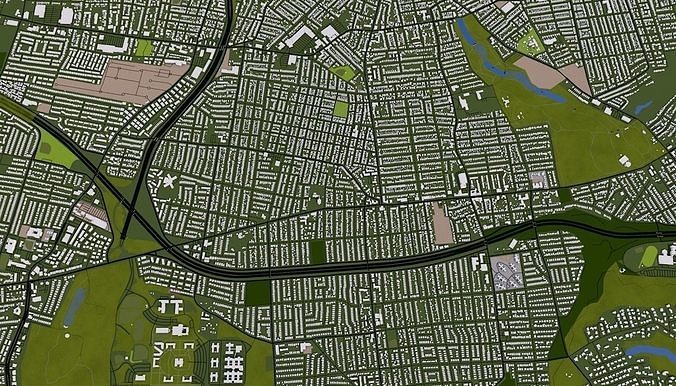 Staten Island NY USA Low-poly 3D model