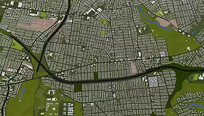Staten Island NY USA Low-poly 3D model