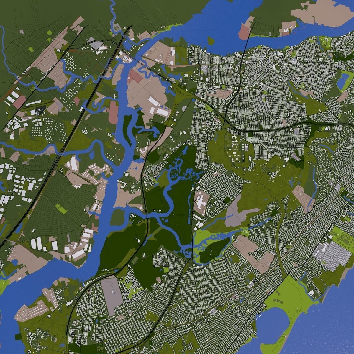 Staten Island NY USA Low-poly 3D model_33