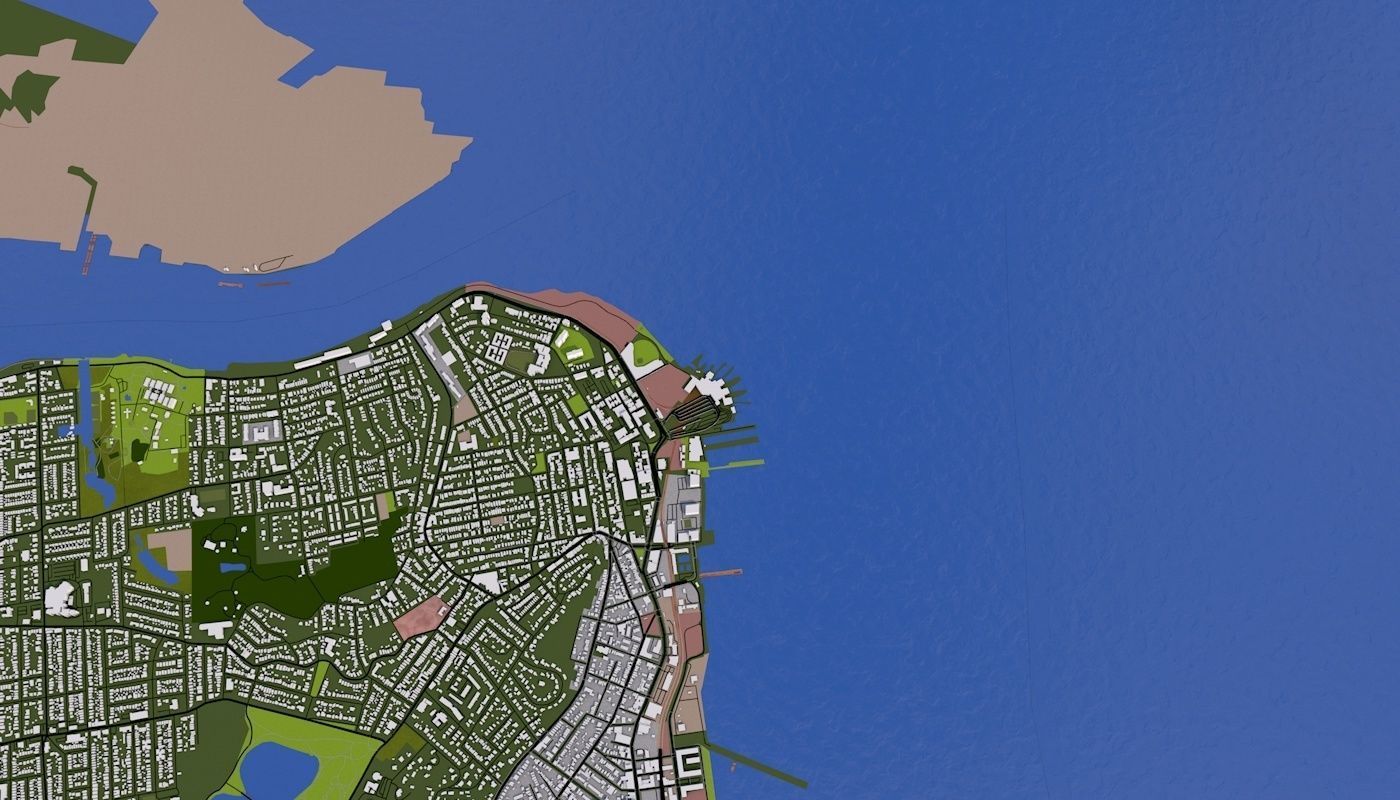 Staten Island NY USA Low-poly 3D model_8