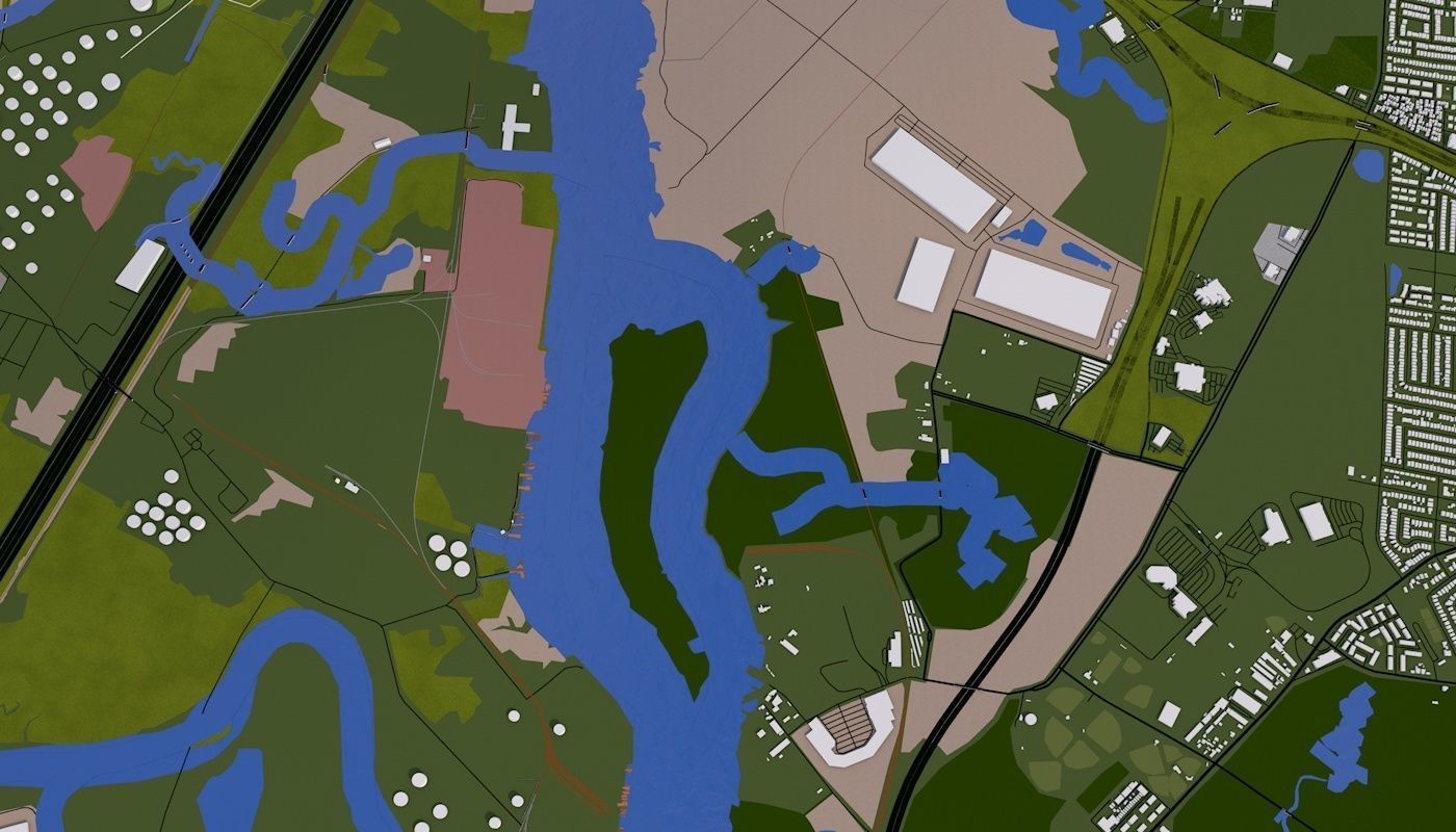 Staten Island NY USA Low-poly 3D model_10