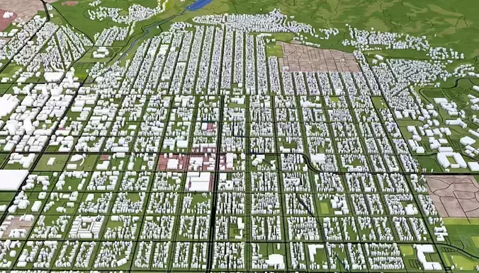 Salt Lake City Low-poly 3D model