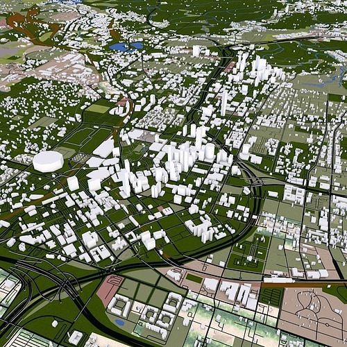 Atlanta Georgia USA Low-poly 3D model
