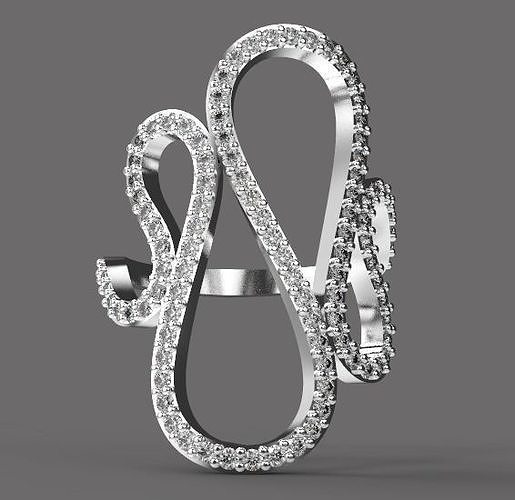 rings 3D print model gold ring with diamonds 3D print model