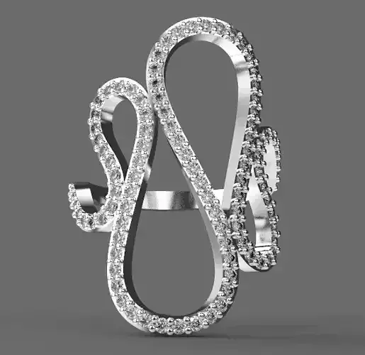 rings 3D print model gold ring with diamonds 3D print model
