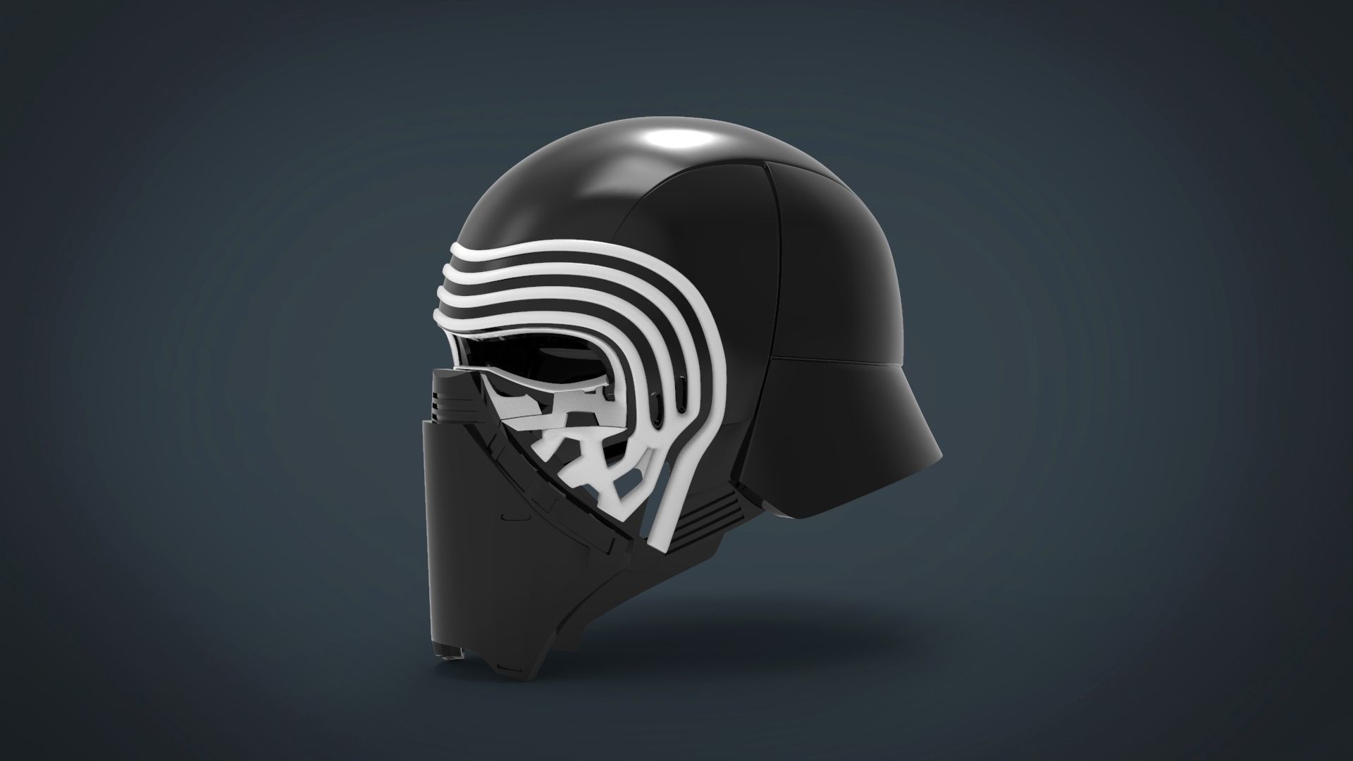 Kylo Ren Helmet - stl files for 3d printing 3D print ready model 3D print model_2