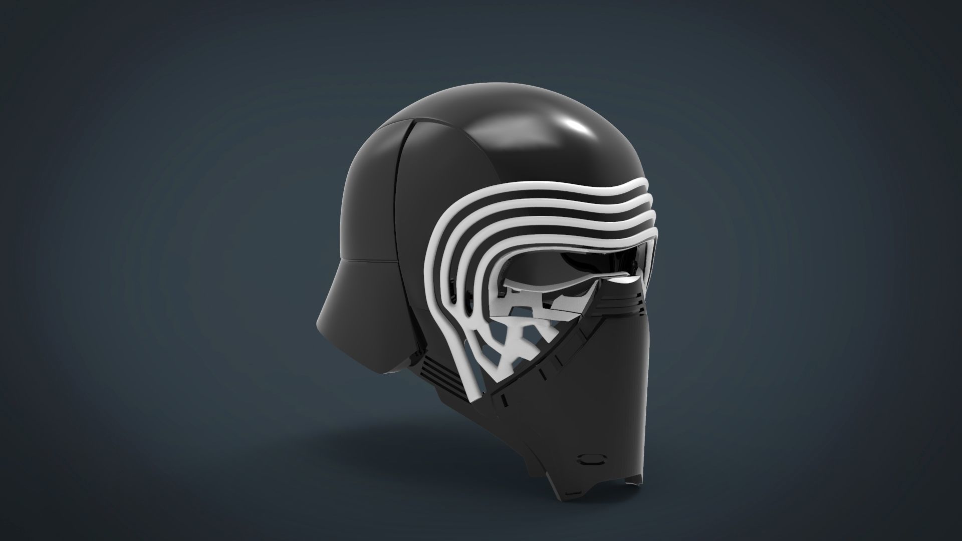 Kylo Ren Helmet - stl files for 3d printing 3D print ready model 3D print model_7